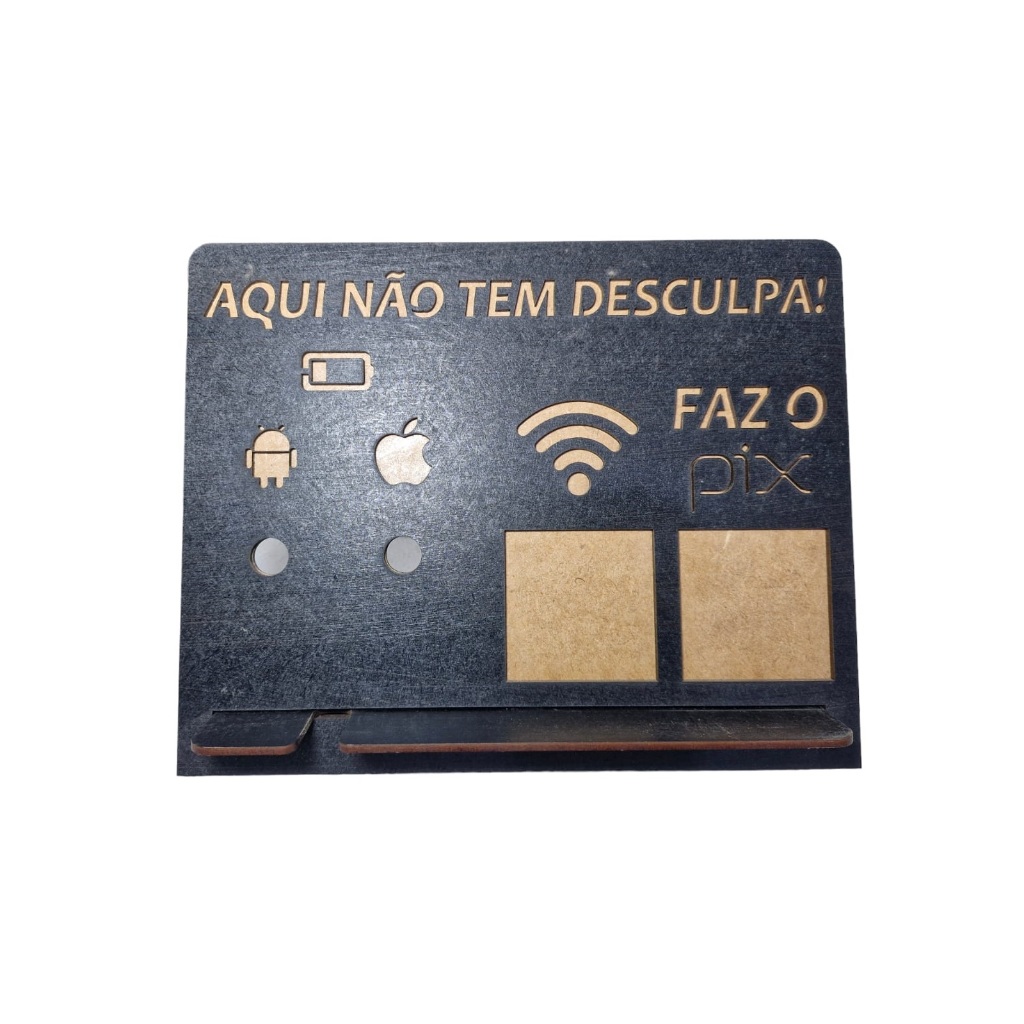 Placa Pix Display Para Bancada Frases Em Mdf Barbearia Profissional