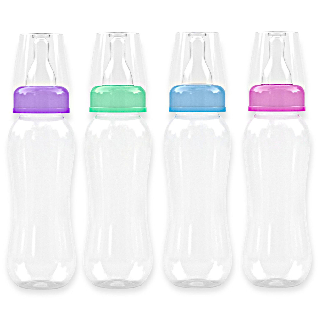 Mamadeira 240ML  pacote c/ 12 un Lisa  Menino Menina Sortida Bico de Cristal ATACADO