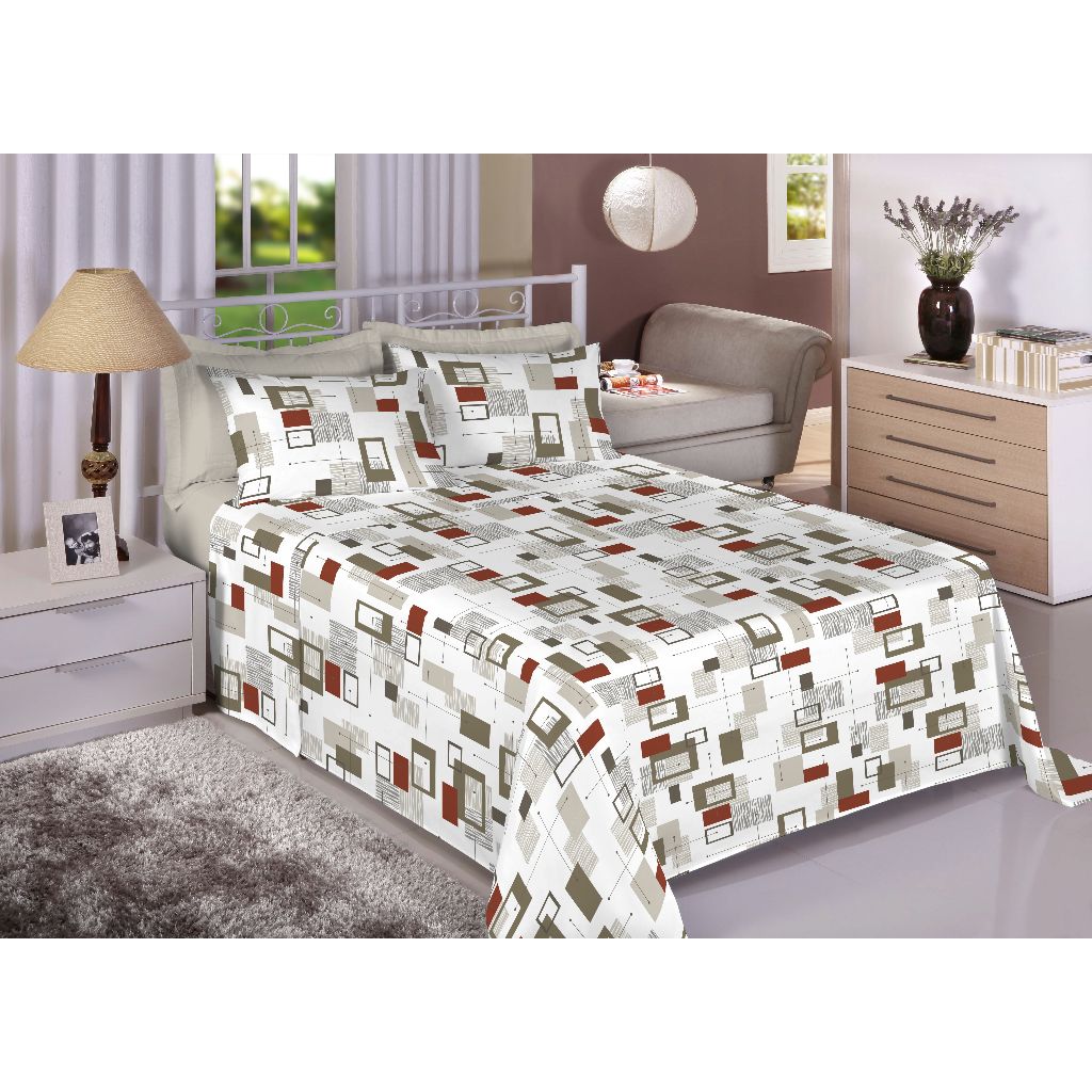 JOGO DE CAMA LENÇOL QUEEN 3 PEÇAS 100% ALGODÃO 200 FIOS PERCAL VARIAS ESTAMPAS LENÇOL DE COBRIR LENÇOL PLANO