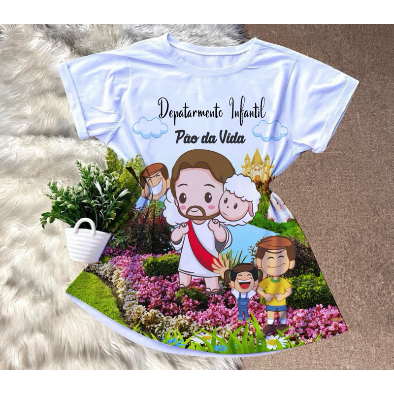 Blusa Sublimada Departamento Infantil Pão da Vida