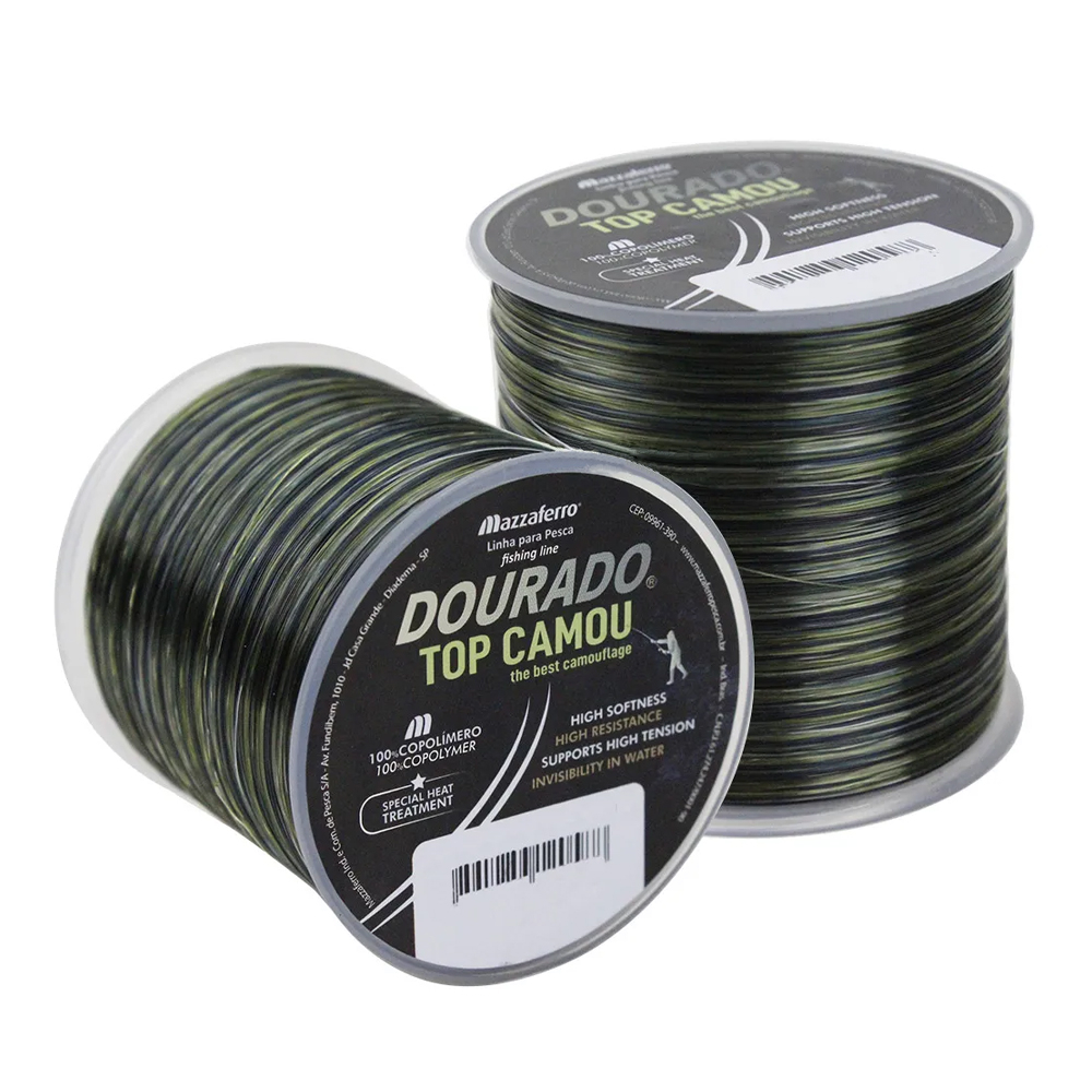 Linha De Pesca Monofilamento Dourado Top Camou Carretel Grande Mazzaferro - Sports & Outdoors