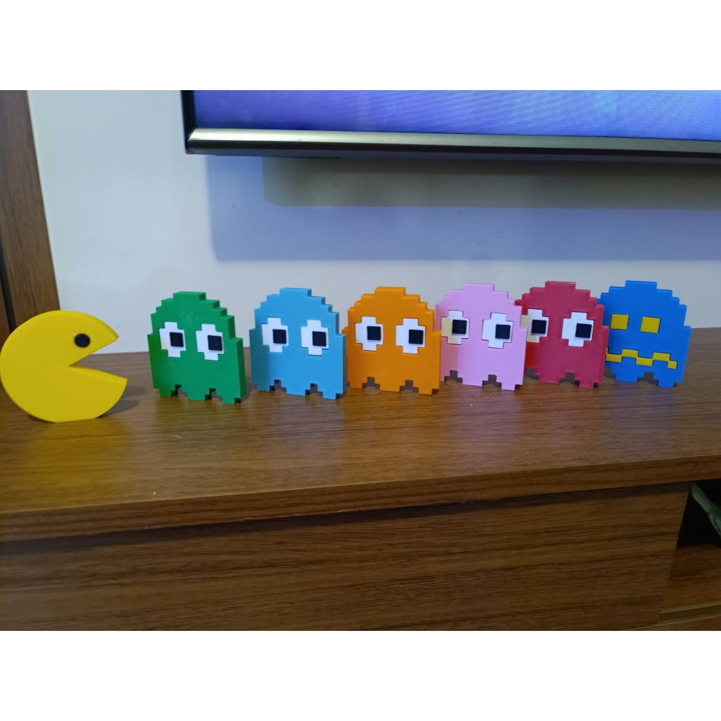 Kit Pac-man Decorativos Geek feita em 3D Presente Criativo Anos 80