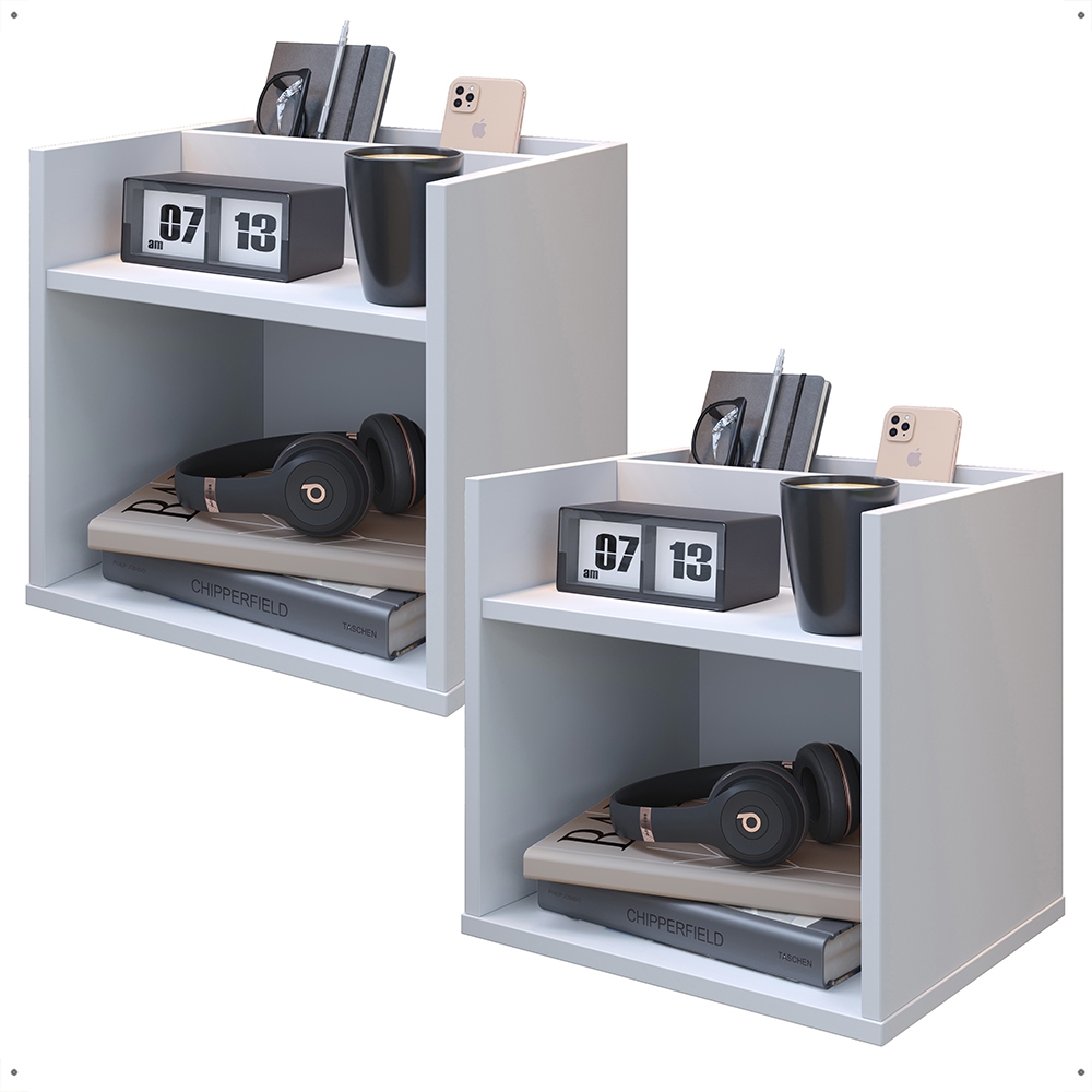 Kit 2 Mesinha Lateral Cama Mesa Cabeceira Nicho Organizadora Madri Varias Cores Mesinha de Canto em Oferta na Shopee