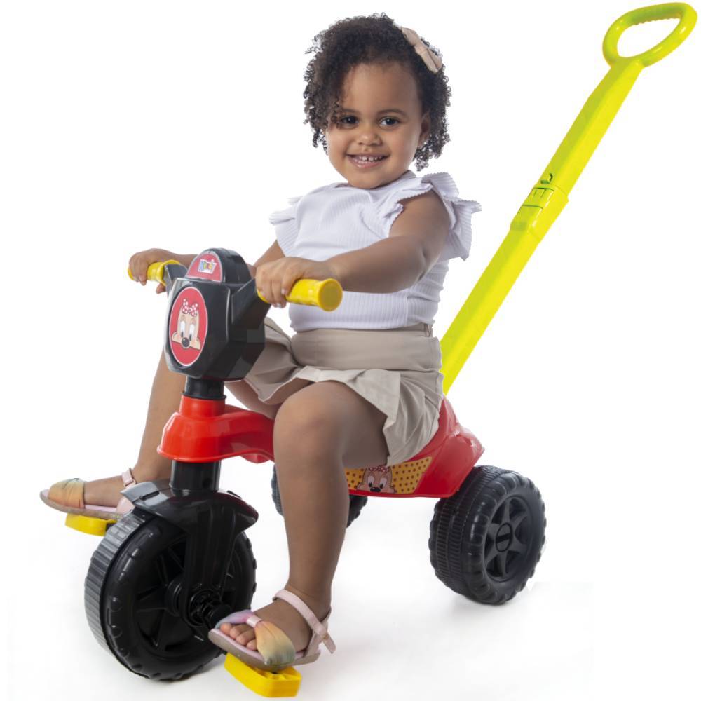 Triciclo Menina 2 a 5 Anos - Até 25kg - Haste de Empurrar +Pedais - Inmetro / Motoca Velotrol em Oferta na Shopee