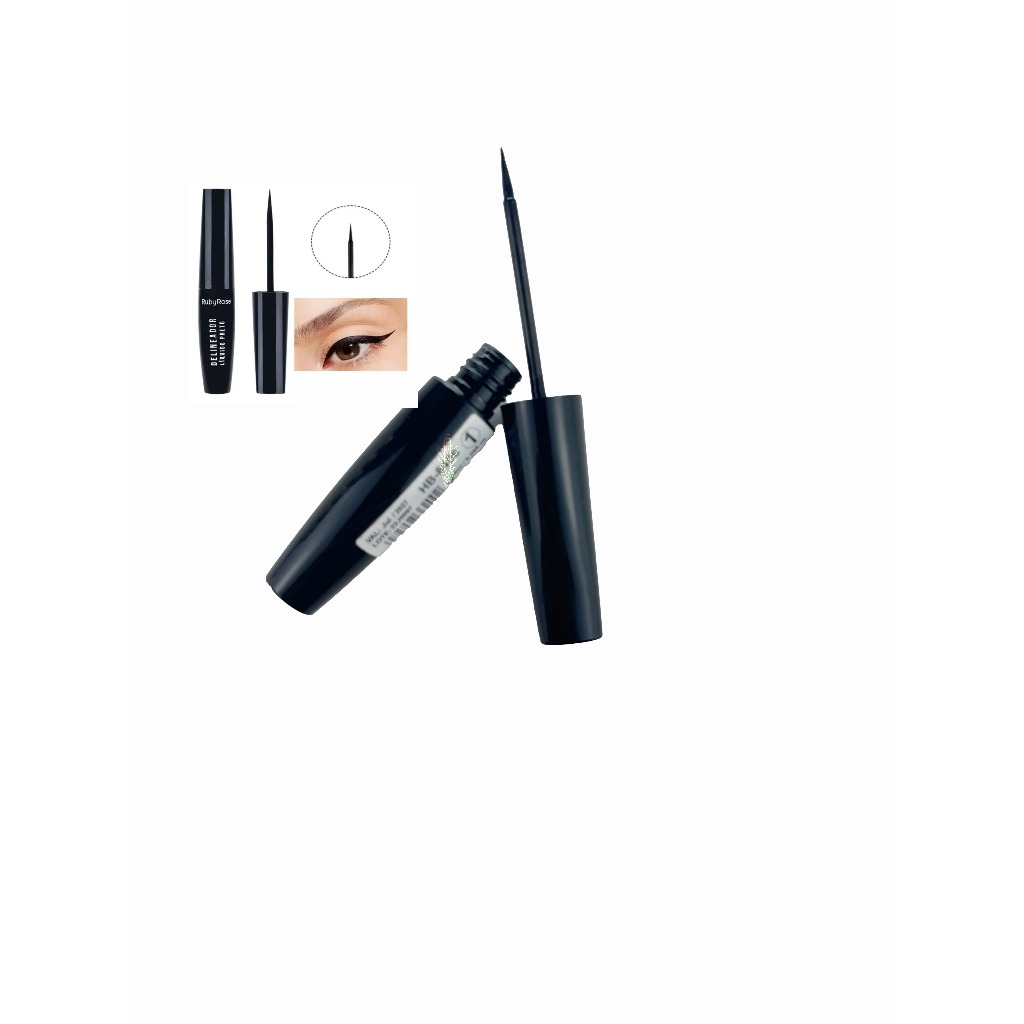 Delineador Líquido Preto Ruby Rose Hb 8406