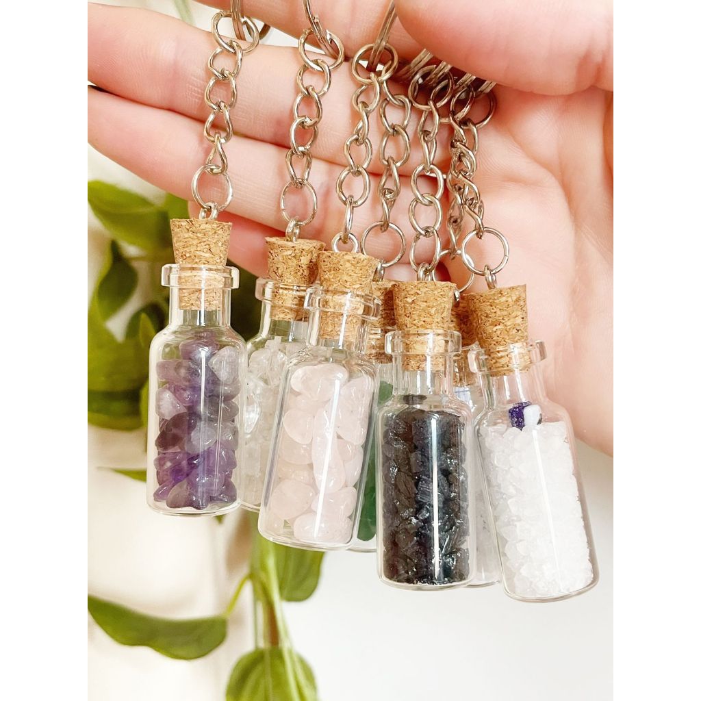 Chaveiro Cristal Pedra Natural Amuleto Olho Grego, Sal grosso, Proteção, Amor, Limpeza energética, Saúde em Oferta na Shopee