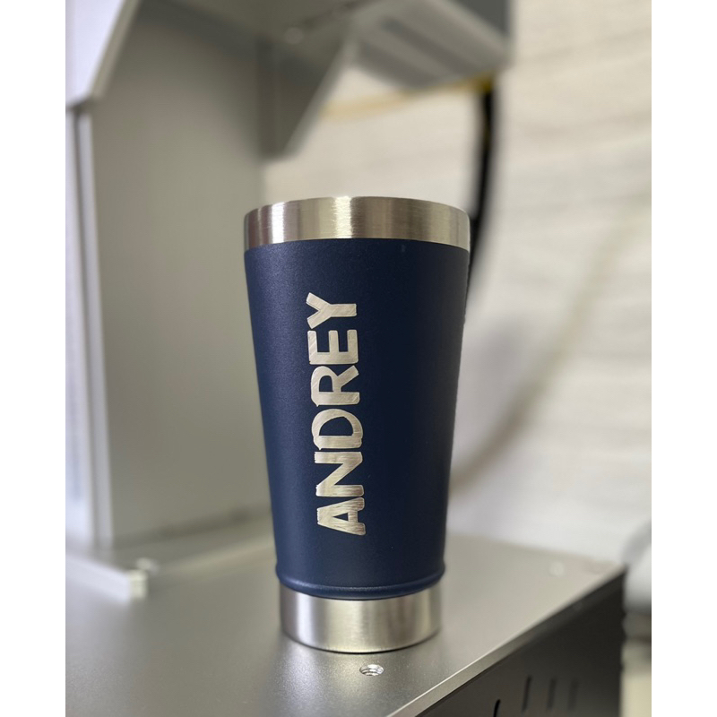 Copo Térmico Azul Com Tapa Gravação à Laser