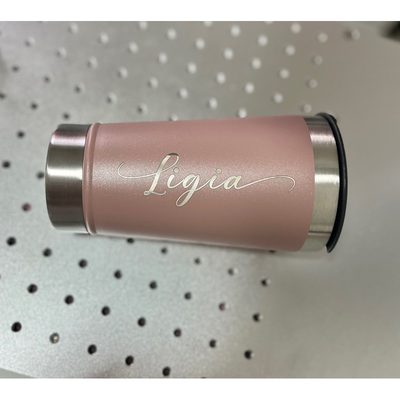 Copo Térmico Rosé Com Brilho Nome Gravado