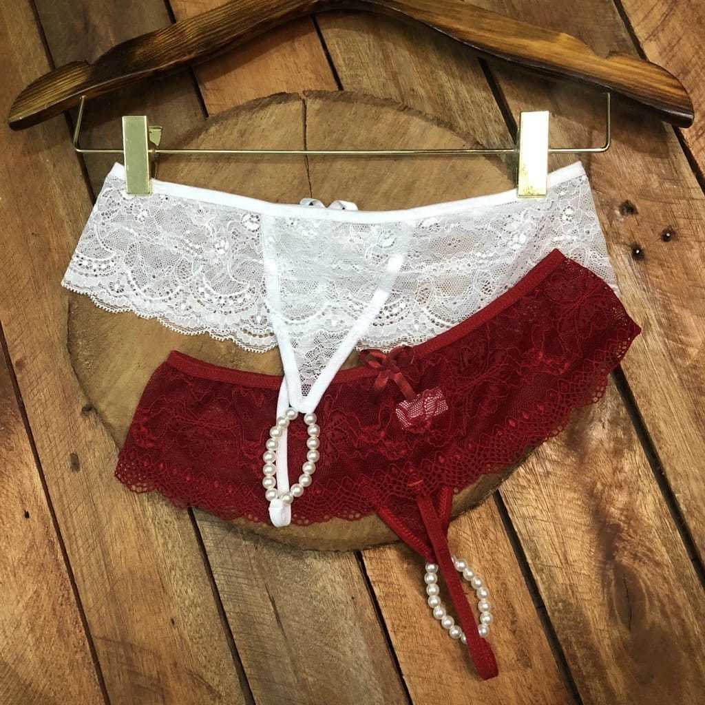 KIT 2 CALCINHAS TAILANDESA PÉROLA LINGERIE RENDADA
