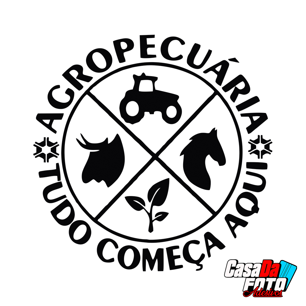 adesivo agropecuaria tudo começa por aqui para carro caminhão decoração agro roça mato trator cavalo plantação fazenda