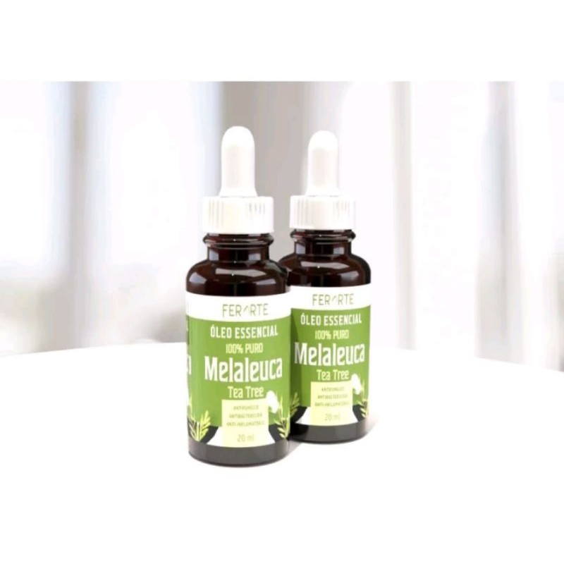 Kit 2 Óleos essenciais de Melaleuca 100% puro Ferarte 20ml, fungos de unha, bactericida