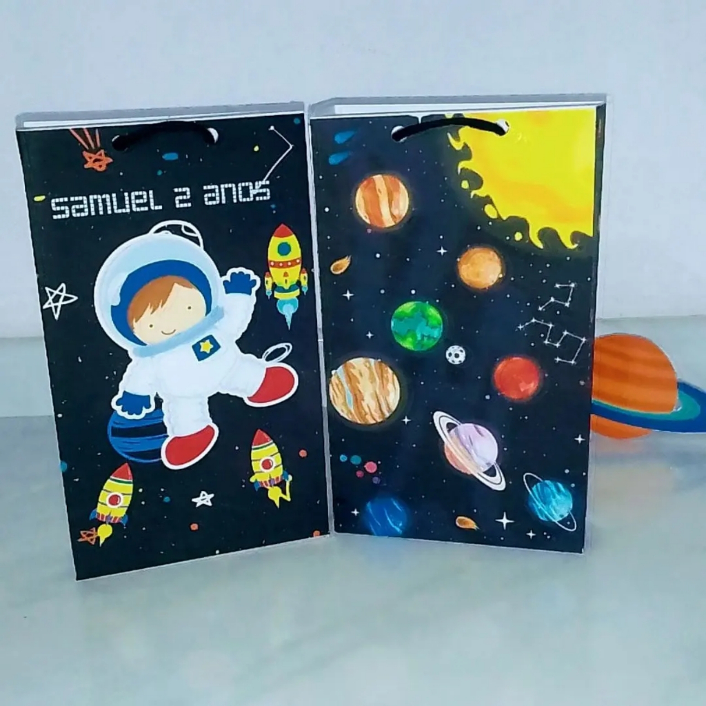 10 Sacolinha personalizada Astronauta-Lembrancinha para festa Astronauta-