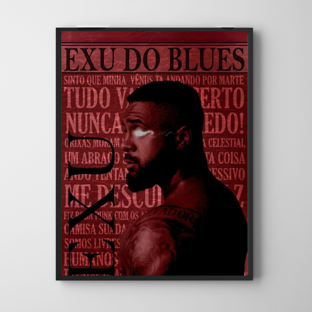 Placa decorativa - Baco Exu do Blues - Rapper - Cantor - Compositor - Musico - Quadro decorativo