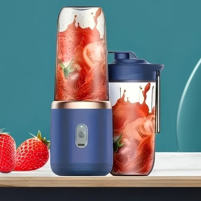 Imagem 400ML Espremedor Elétrico Mini Liquidificador Portátil 6 Lâminas De Suco De Alimentos Misturador Leite Smoothie