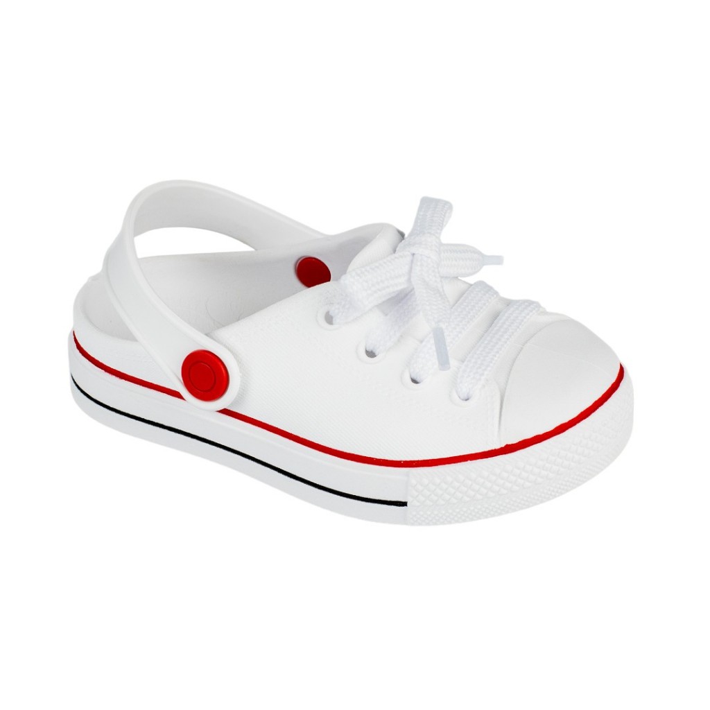 Sandália Infantil Babuch Tipo Crocs Branco Menino e Menina Confortável Antiderrapante