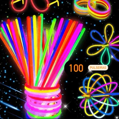 Pulseira Neon Alto Brilho Fluorescente Tubo Diversas Cores Brilha No Escuro 50~200 un OFF//