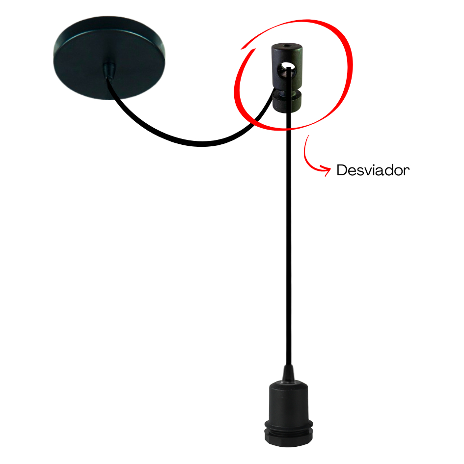 Desviador de Cabo para Pendente Lustre Preto — imagem 2 de 2