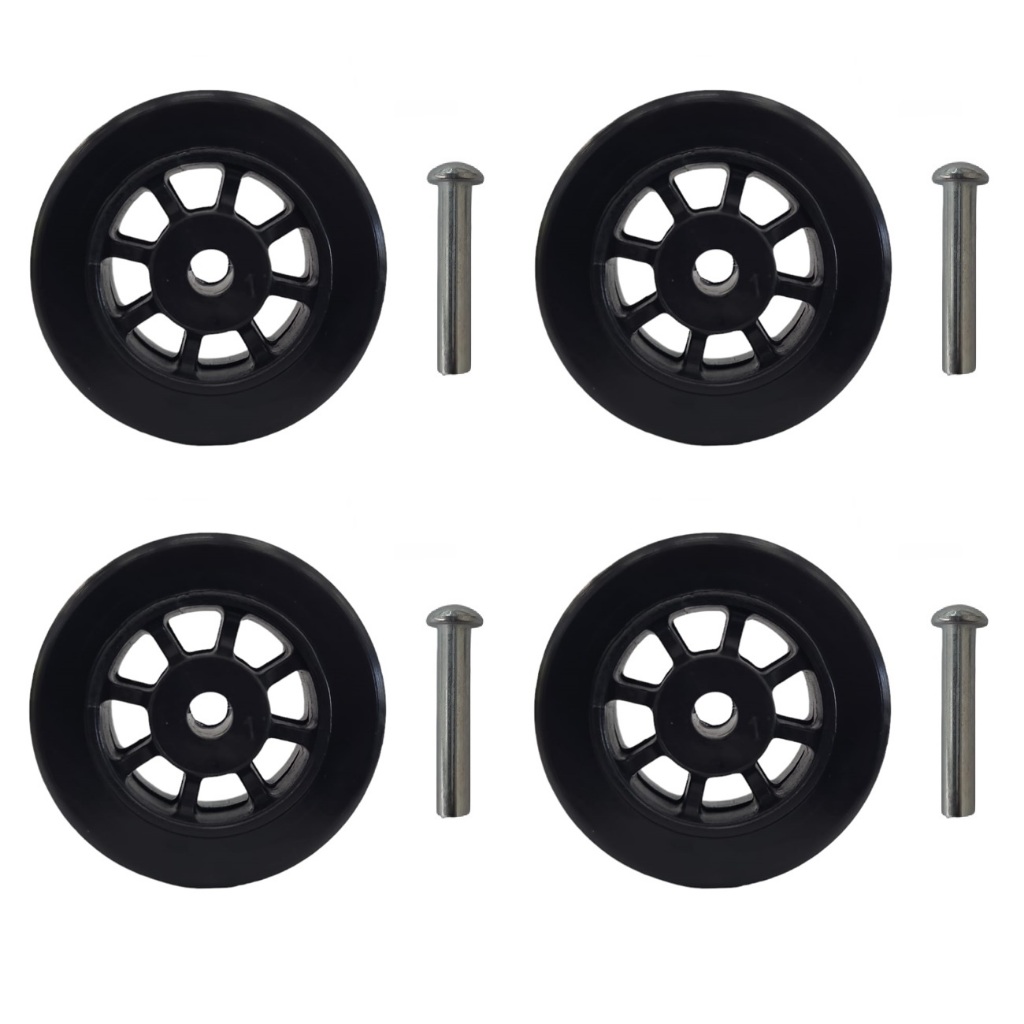 Kit 4 Rodas de Mala de Viagem - 50x18x6 mm