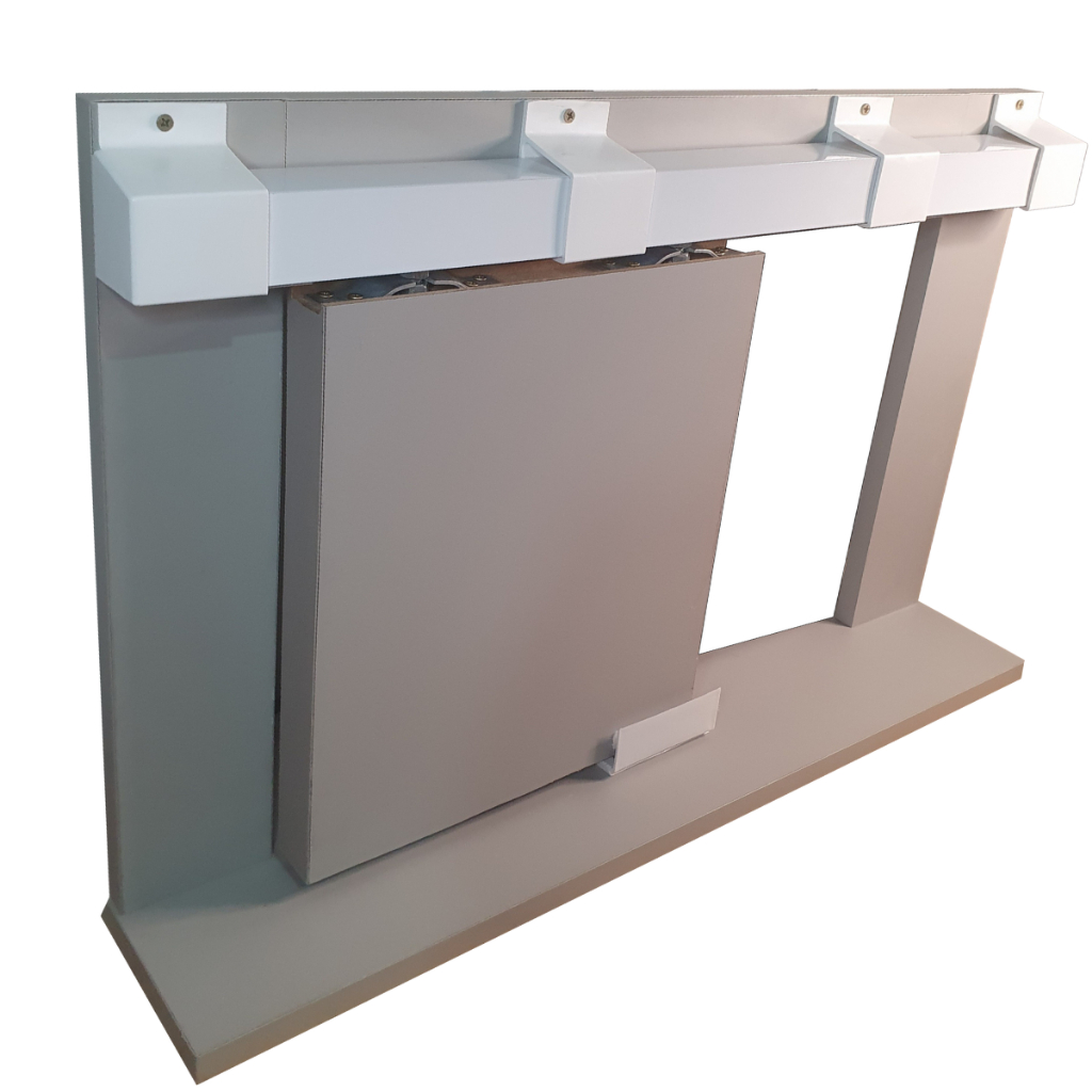 Kit Suportes Injetados para Porta de Correr Trilho Inteiro Branco 1,20m + 1 Par de Concha