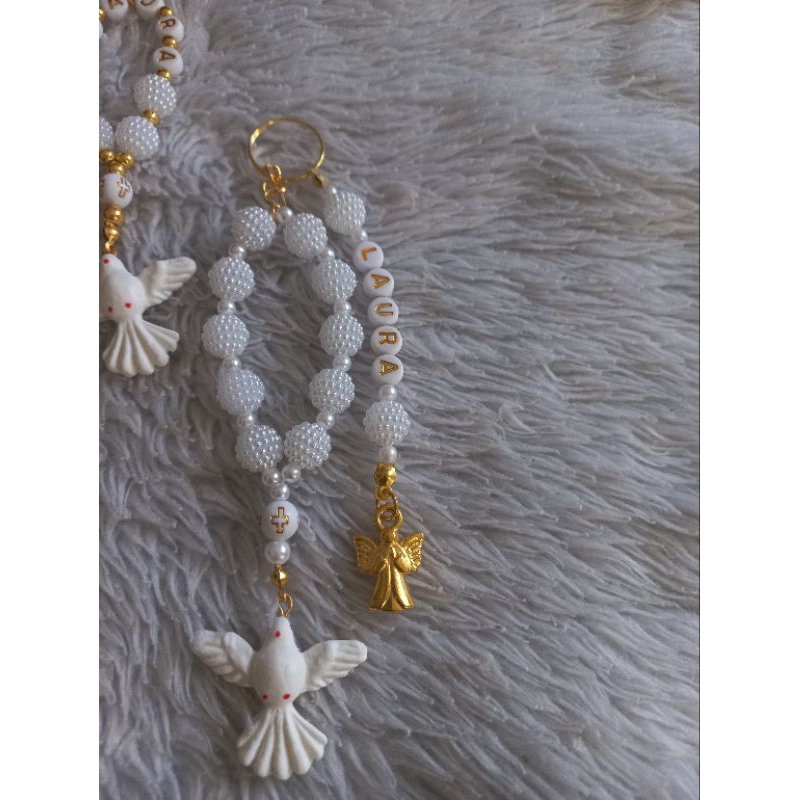 25 tercinhos personalizados com 2 pingentes para lembrancinhas batizado crisma comunhão nascimento