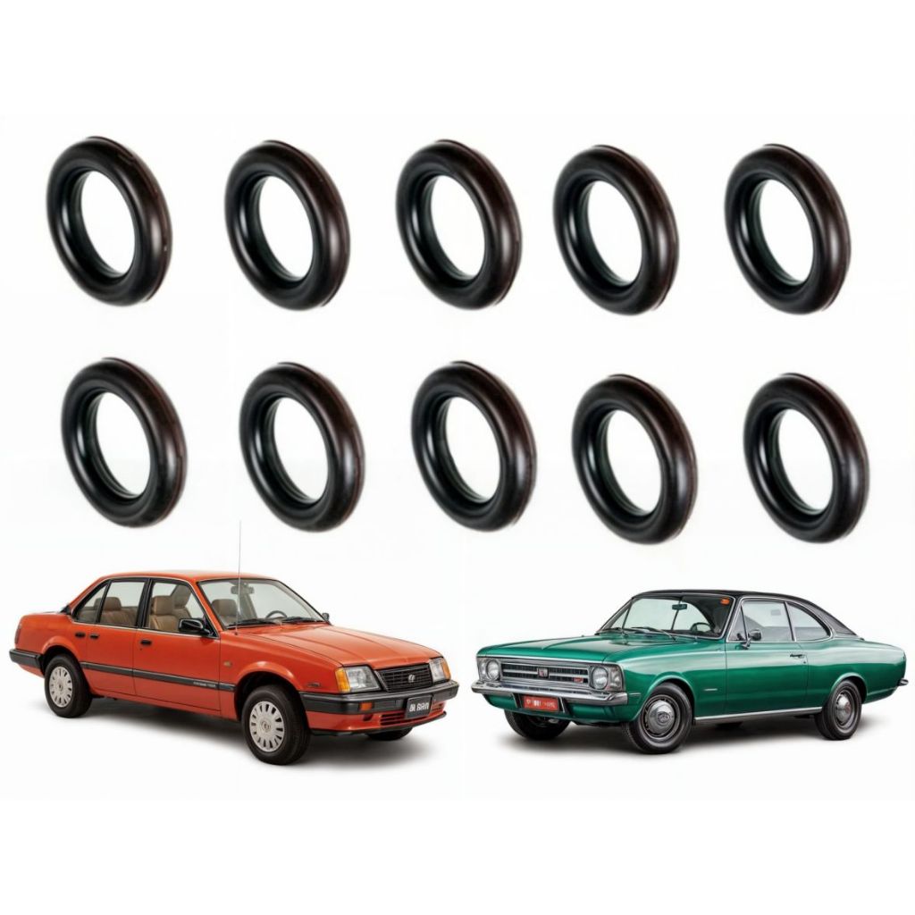 Kit Com 10 Coxim Borracha Escapamento Opala Chevette Monza Kadett  Anel Médio 93258811