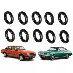 Kit Com 10 Coxim Borracha Escapamento Opala Chevette Monza Kadett Anel Médio 93258811
