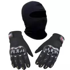 Kit Luva Com Proteção Frio Moto Motoqueiro Bike + touca Ninja Balaclava Motocros Trilha