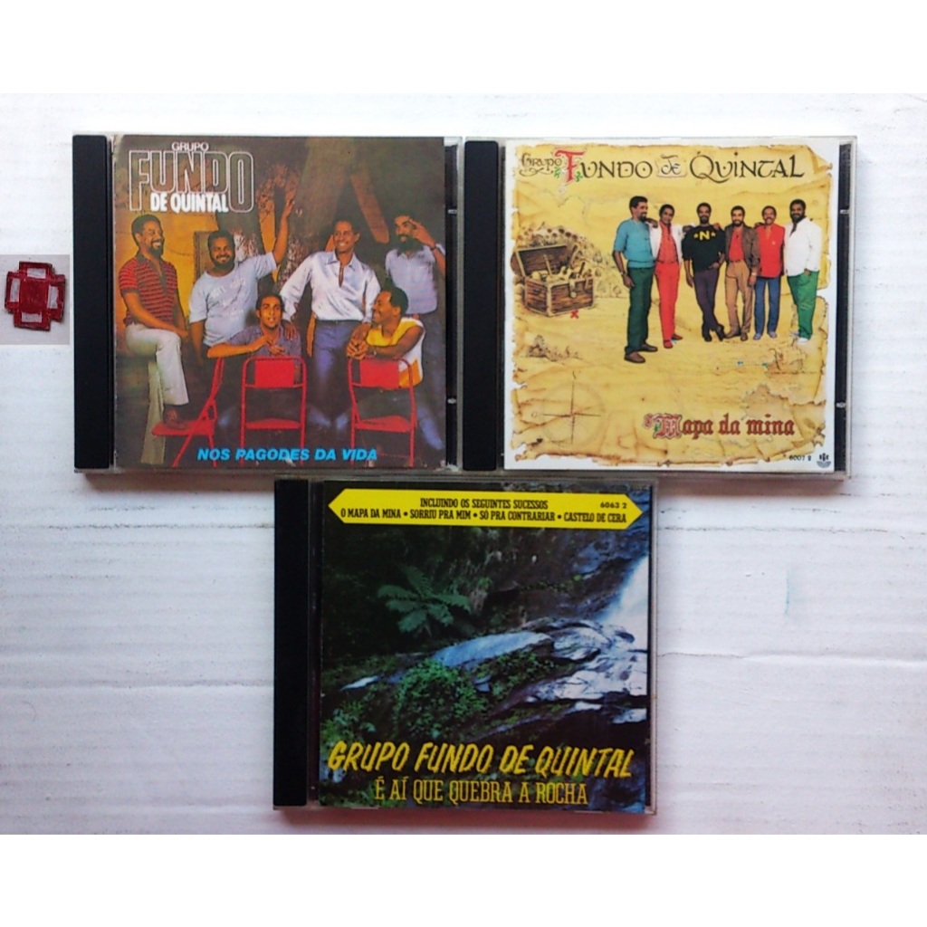 Cd Grupo Fundo de Quintal - Nos Pagodes + O Mapa da Mina + Quebra Rocha = 3 Cds