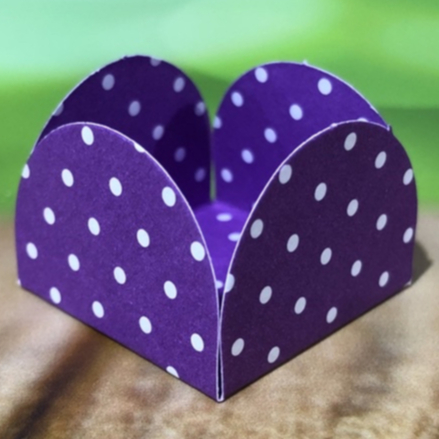 50~450 Forminhas Poá Roxo/Branco Para Doces 4 Pétalas 3,3X3,3X2,2 10.26 (Nc Toys Simples)