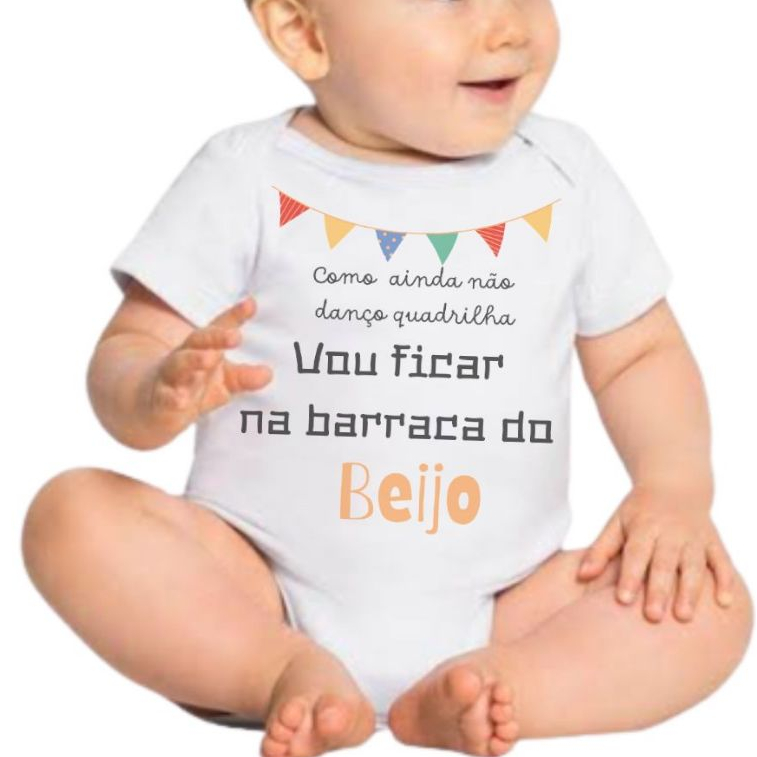Body Infantil Personalizado Festa Junina Barraca do Beijo