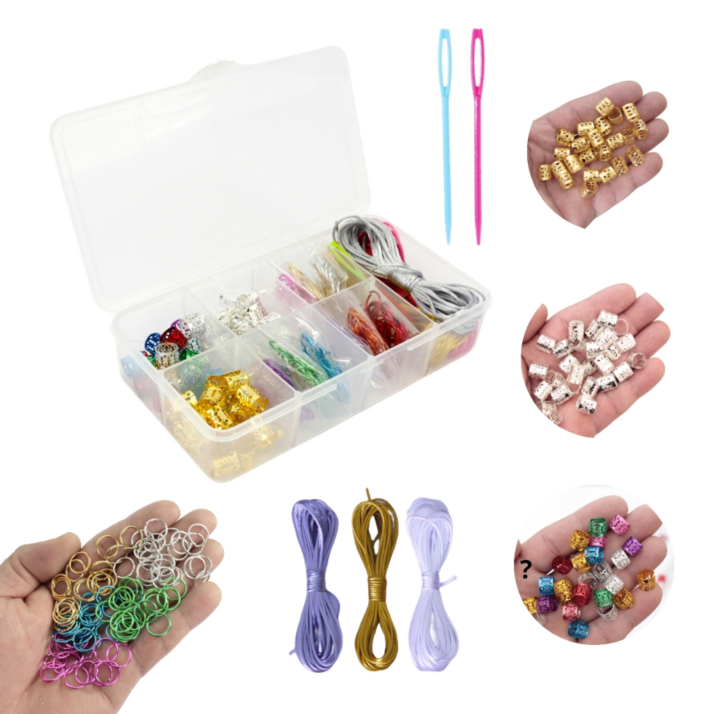 Kit Trança Nagô 246 Enfeite Para Trança Box Braids Trancista Iniciante Acessório Trança Completo em Oferta na Shopee