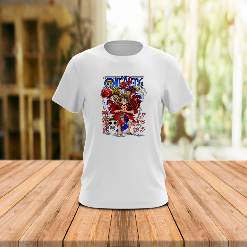 Camisa Camiseta One Piece Ace Luffy Gear 5 Roronoa Zoro Usopp Unissex 100% Poliéster