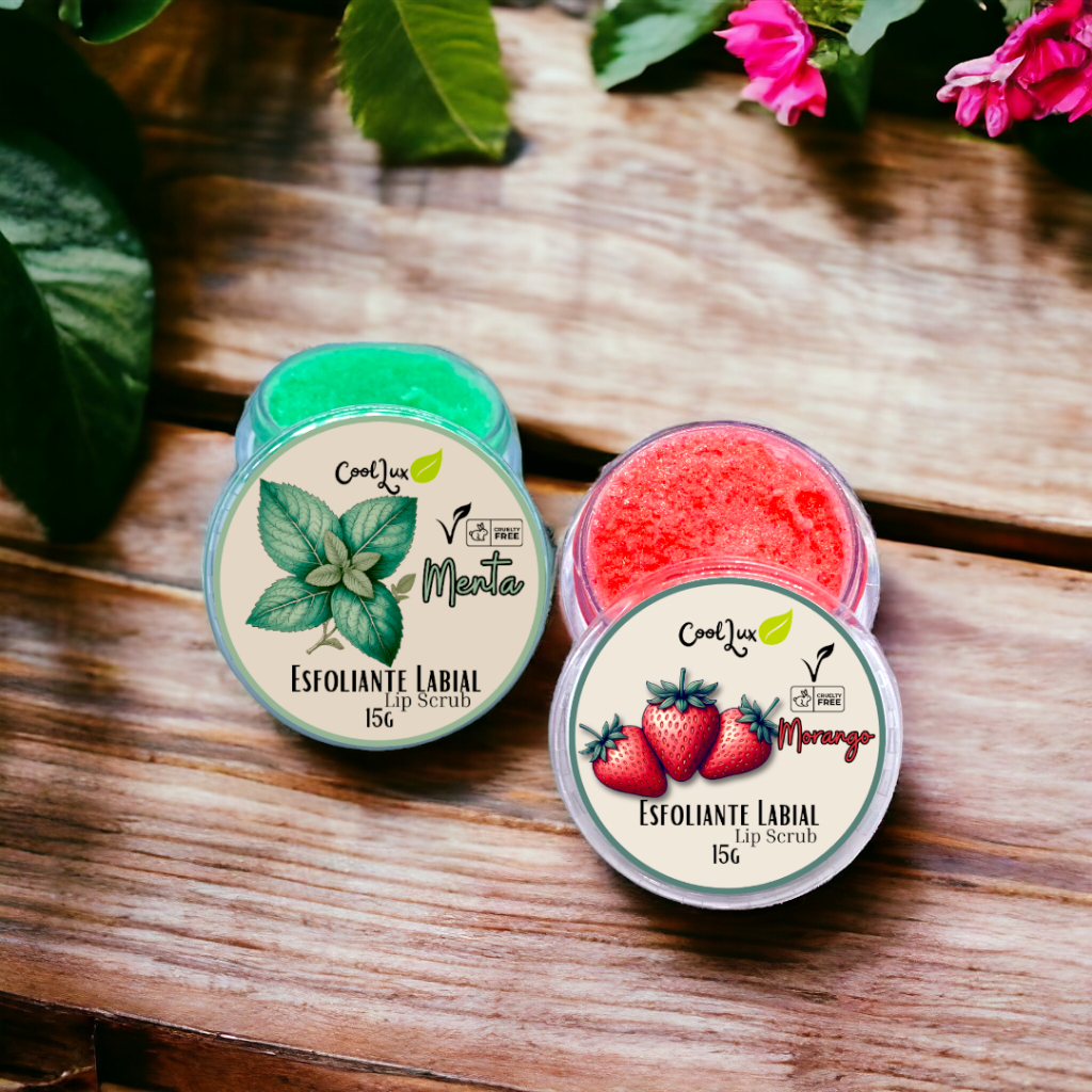 Lip Scrub Esfoliante Labial com Vitamina E Natural hidratante 15G