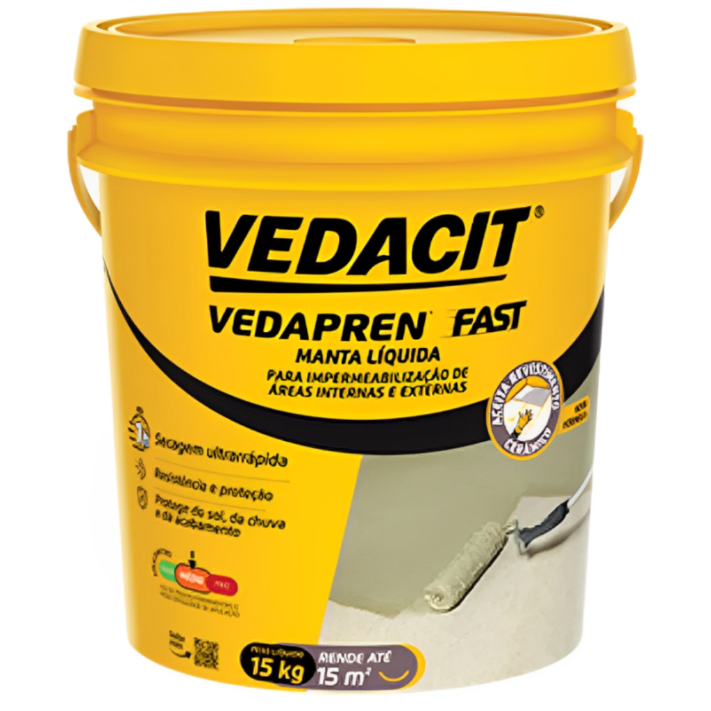 Impermeabilizante Vedacit Vedapren Fast 15kg Manta Líquida Para Laje Telhado Concreto Parede e Cobertura
