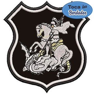 Patch Bordado São Jorge 10x9 cm Cód.4920 aplique de tecido