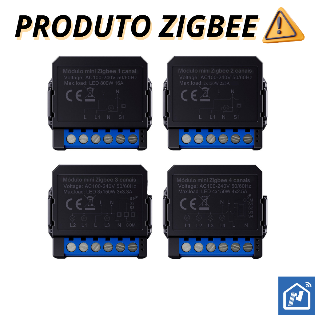 Módulo NOVO Relé Mini Inteligente ZIGBEE Tuya Smart Life Alexa - 1 / 2 / 3 / 4 CANAIS NOVA DIGITAL