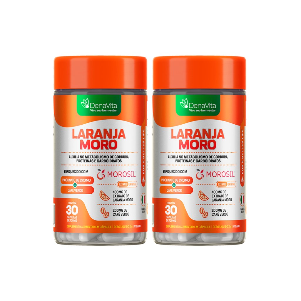 Kit 2x Extrato de Laranja Moro + Cromo + Café Verde - Vegano - Denavita