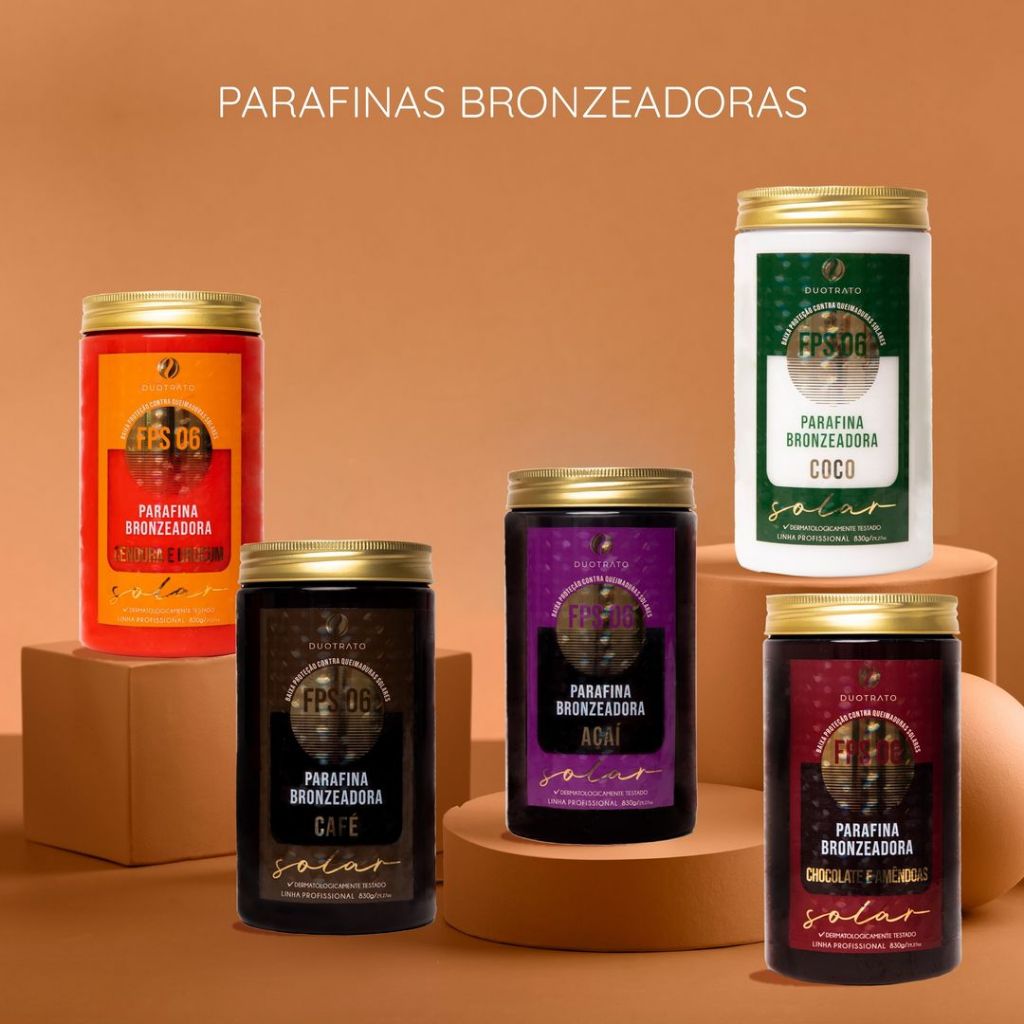 05 Parafina Bronzeadora Chocolate Coco Cenoura Açaí Café  FPS6 Duotrato 830g