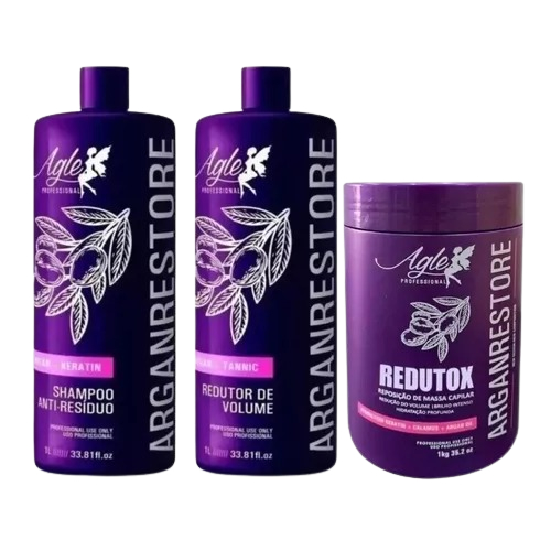 Escova Argan Restore Agle S/F kit de 2x1L + Bttox agle professional 1kg btx