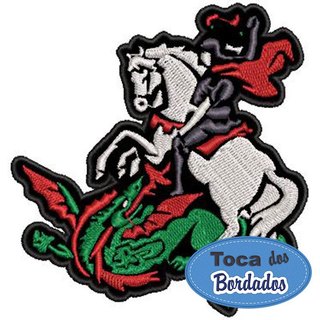 Patch Bordado São Jorge 9,5x9 cm Cód.4910 aplique de tecido