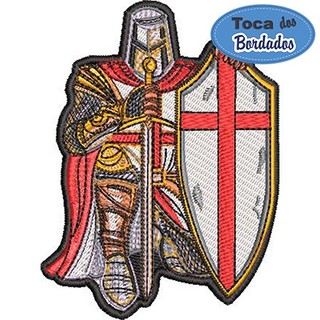 Patch Bordado Guerreiro Templário Medieval 11x8 cm Cód.1792