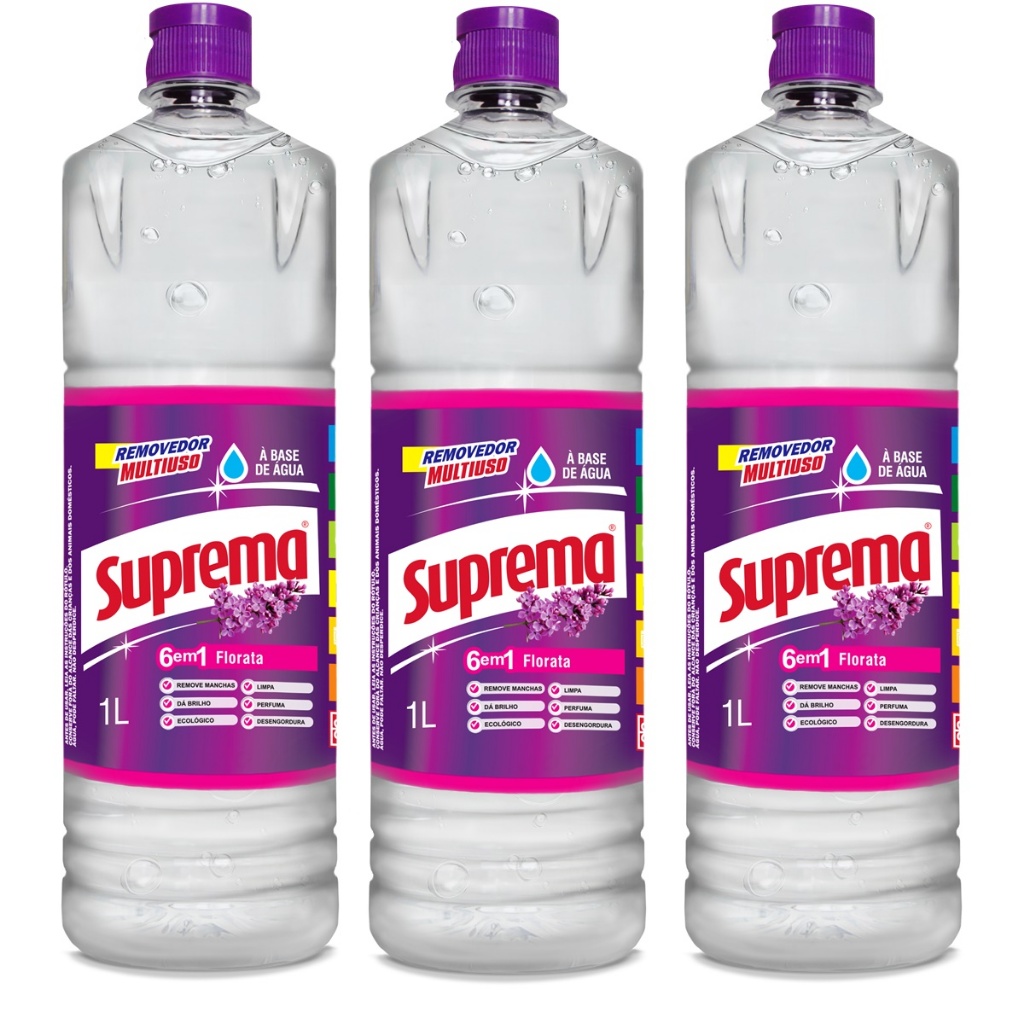 Kit 3 Removedor Perfumado Suprema Florata Multisuperfícies 1 Litro - 03 unidade em Oferta na Shopee