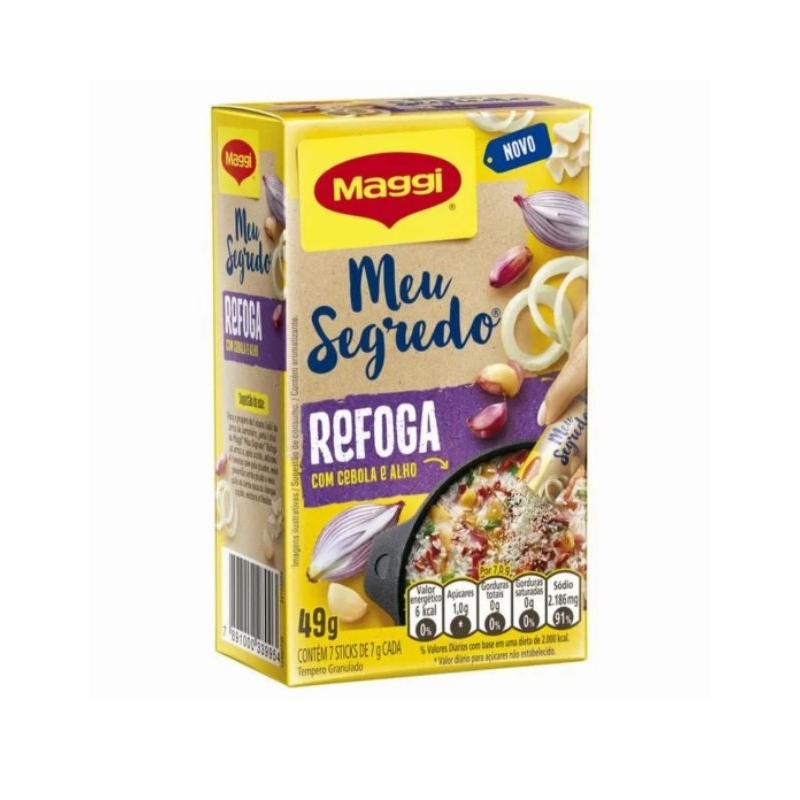Kit 2 Tempero Maggi Meu Segredo Refoga com Cebola e Alho Caixa 49g