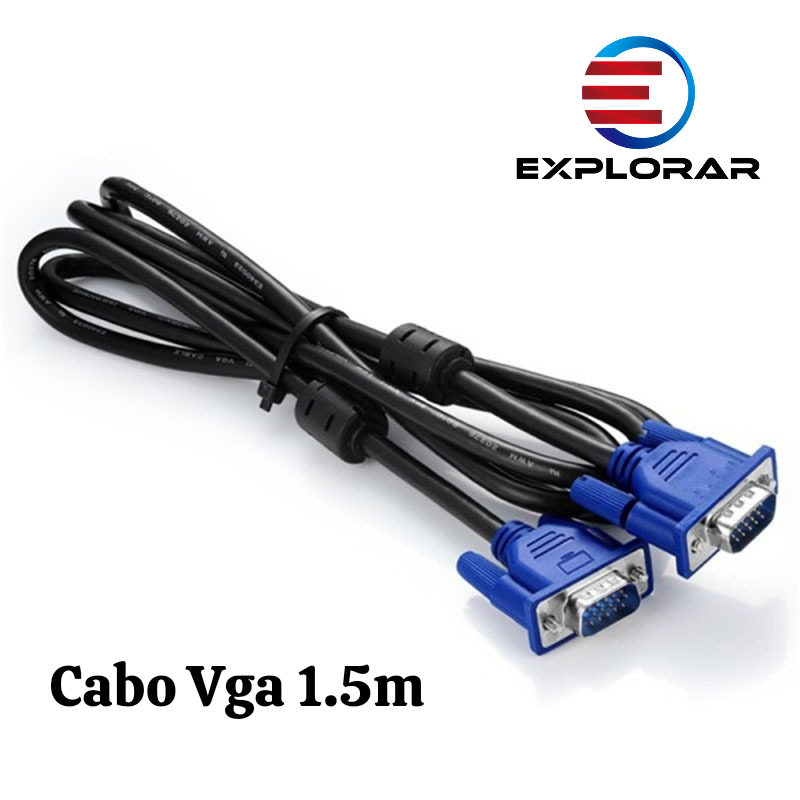Cabo Vga Vga Macho Macho 1.5M Com Filtro Para Monitor Pc Tv Projetor em Oferta na Shopee