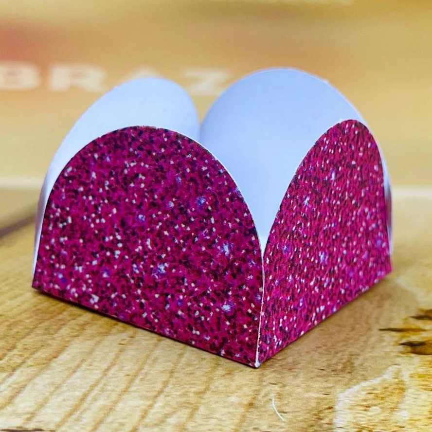 50~450 Forminhas Para Doces Imitação Glitter Pink 4 Pétalas 10.85 (Nc Toys Simples) - Home & Living