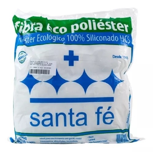 Fibra Siliconada Santa Fe Eco Poliéster Antialérgica, Pacote Com 1kg em Oferta na Shopee