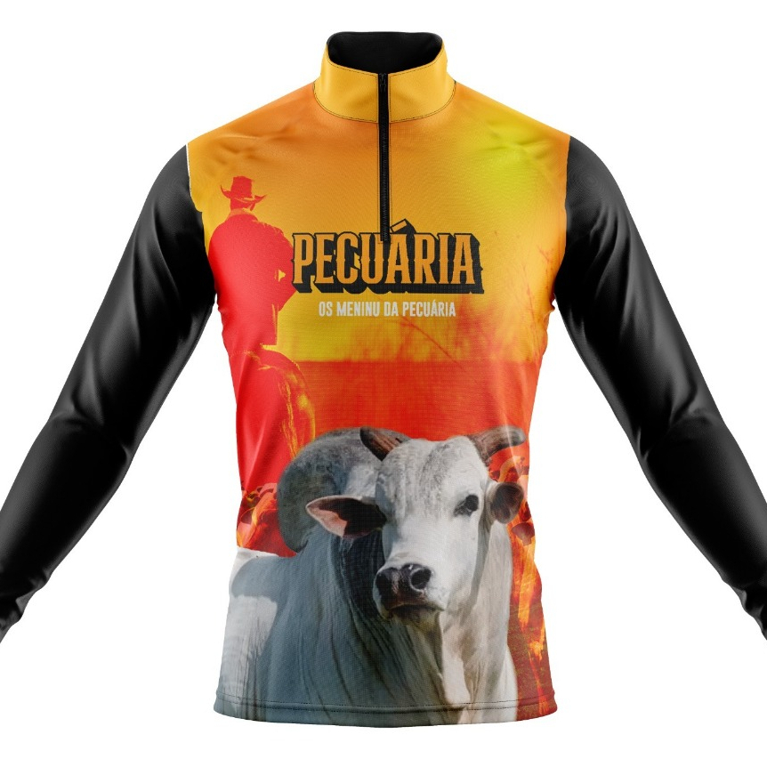 Camisa Masculina Agropecuária Proteção Solar UV Blusa Térmica Manga Longa Agro Cowboy
