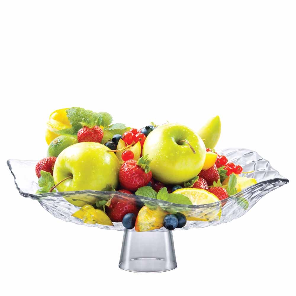 Saladeira de Vidro com Pé 32cm Ruvolo Fruteira de Mesa Gourmet