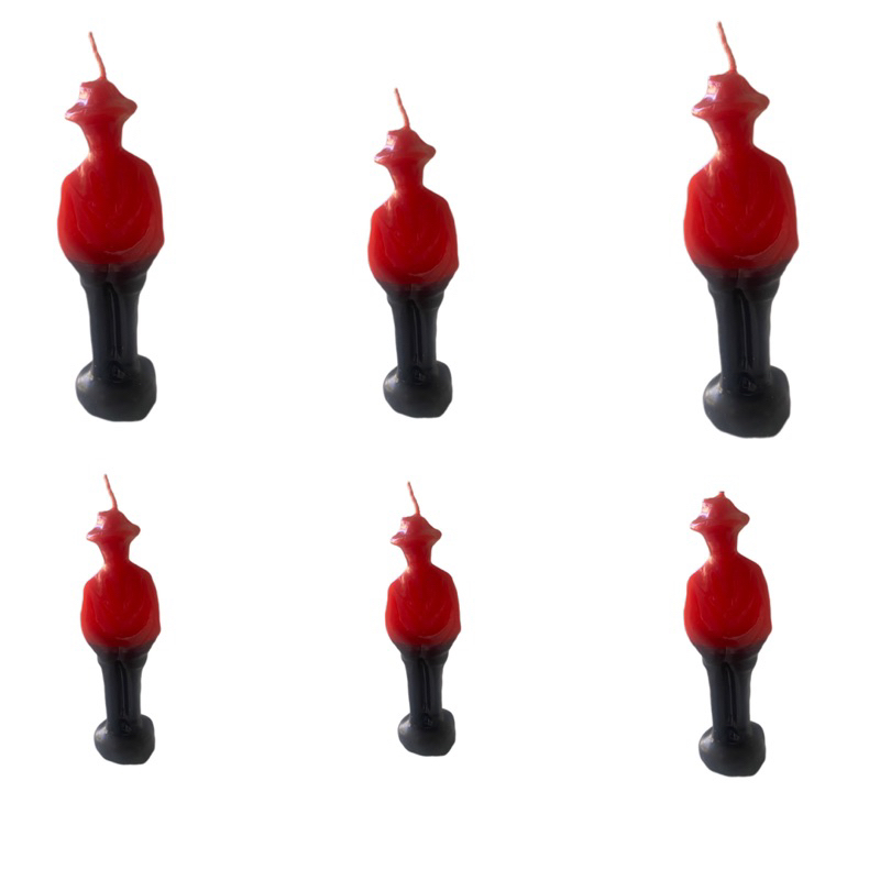 kit 12 velas Zé pelintra bicolor vermelho e preto para agradecimento etc