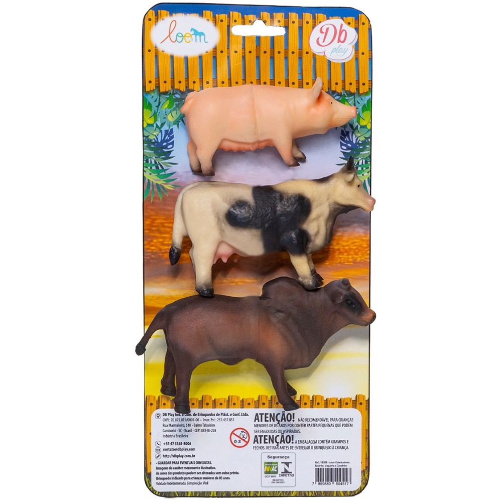 Animais Fazenda Porco Boi Vaca Cartela Em Vinil - DB Play em Oferta na Shopee